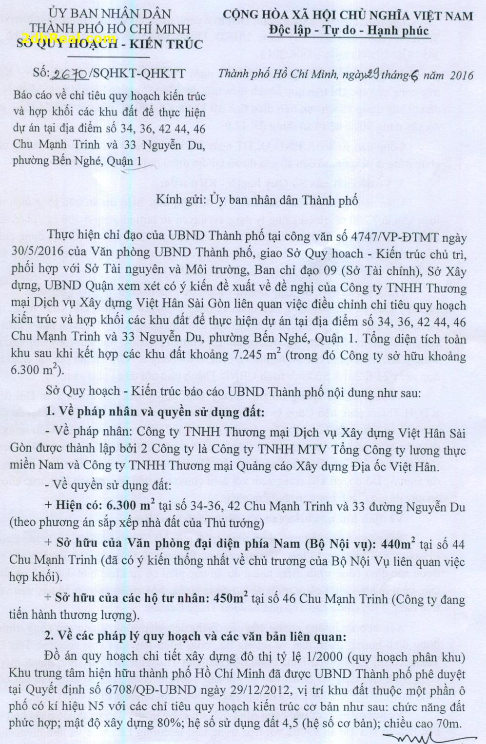 Bán khu đất 34 -36, 42 Chu Mạnh Trinh, phường Bến Nghé, quận 1, Tp.HCM